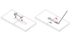 Меблева стяжка для тонких стільниць (компакт-плити) K TOP d=20мм Italiana Ferramenta (к-т 2 шт), цинк