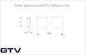 Штанга гардеробна прямокутна 12х32 з антиковзаючою вставкою GTV L = 3м, біла з 2 кріпленнями