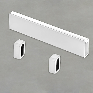 Штанга гардеробная прямоугольная 12х32 с антискользящей вставкой GTV L=3м, белая с 2 креплениями