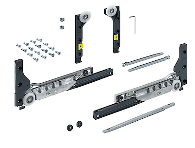 Комплект ролики+демпферы, для одной двери (до 10кг), SlideLine M
