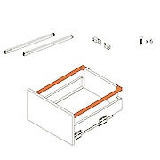 Поздовжній релінг GTV для шухляди AXIS PRO L=400, білий