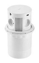 Встраиваемая розетка GTV COMFORT PLUS вертикальная на 4 вилки, 2USB, индукционная зарядка, белая (встраиваемый удлинитель)