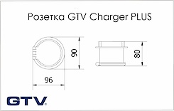 Вбудована розетка GTV Charger PLUS горизонтальна 1 вилка, USB А+С, індукційна зарядка, чорна (вбудований подовжувач)