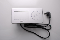 Вбудована розетка GTV AVARO+ горизонтальна 1 вилка, USB А+С, індукційна зарядка, алюміній (подовжувач, що вбудовується)