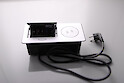 Встраиваемая розетка GTV AVARO+ горизонтальная 1 вилка, USB А+С, индукционная зарядка, алюминий (встраиваемый удлинитель)
