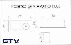 Вбудована розетка GTV AVARO+ горизонтальна 1 вилка, USB А+С, індукційна зарядка, чорна (вбудований подовжувач)