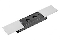 Встраиваемая розетка GTV Prestino горизонтальная 2 вилки, USB А+С,  HDMI, RJ45, алюминий (встраиваемый удлинитель)