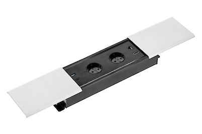 Вбудована розетка GTV Prestino горизонтальна 2 вилки, USB А+С, HDMI, RJ45, біла (вбудований подовжувач)