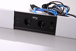 Встраиваемая розетка GTV Prestino горизонтальная 2 вилки, USB А+С,  HDMI, RJ45, белая (встраиваемый удлинитель)