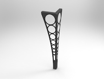 Меблева ніжка "Коло" h=690мм, графіт