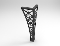 Меблева ніжка "Трикутник" h=380мм, графіт