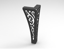 Меблева ніжка "Візерунок" h=180мм, графіт