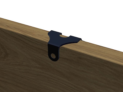 Адаптер для крепления мебельной ручки для складных раздвижных дверей из ДСП и MDF толщиной до 21мм, черный