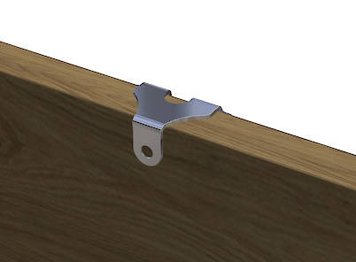 Адаптер для крепления мебельной ручки на складные фасады из ДСП и MDF толщиной до 21мм, нержавейка