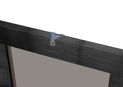 Адаптер для крепления мебельной ручки на складные фасады из алюминиевых фасадных профилей толщиной до 23мм, нержавейка