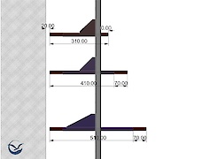Комплект кронштейнів для кріплення полиці глибиною 410мм, чорний