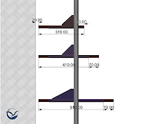 Комплект кронштейнів для кріплення полиці глибиною 510мм, чорний
