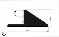 Комплект кронштейнів для кріплення тумби з шухлядами та полицями глибиною 410мм, чорний