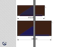 Комплект кронштейнів для кріплення тумби з шухлядами та полицями глибиною 410мм, чорний
