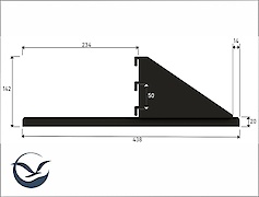 Комплект кронштейнів для кріплення тумби з шухлядами та полицями глибиною 510мм