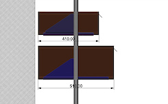 Комплект кронштейнів для кріплення тумби з шухлядами 510мм, чорний