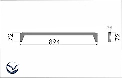 Жердь для гардеробной системы в модуль L=900мм, черная
