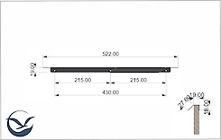 Меблева ручка-профіль торцева для шухляд в гардеробну систему в модуль 600мм, чорний
