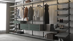 Меблева ручка-профіль торцева для комода в гардеробну систему в модуль 900мм, чорний