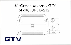 Меблева ручка GTV STRUCTURE чорний (UA-STUCTURE-192-20M)