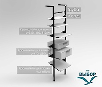 Вертикальна опора гардеробної системи висотою 2600мм 