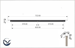 Меблева ручка для комода модуль 800мм, чорний