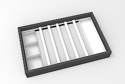 Брючниця для модуля 900 мм з 2 лотками для аксесуарів, біла