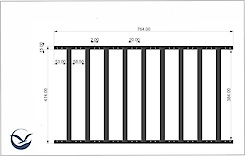 Брючниця для модуля 900 мм зі знімними тримачами, біла