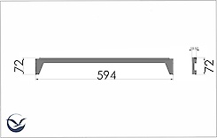 Жердь для гардеробної системи в модуль L = 600мм, біла