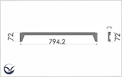 Жердь для гардеробної системи в модуль L = 800мм, біла