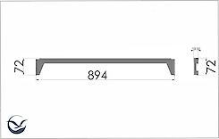 Жердь для гардеробної системи в модуль L = 900мм, біла