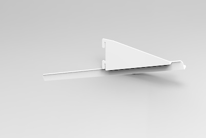 Комплект кронштейнів для кріплення похилої полиці довжиною 410-510мм під взуття, білий