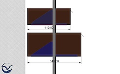 Комплект кронштейнів для кріплення тумби з шухлядами та полицями глибиною 410мм, білий