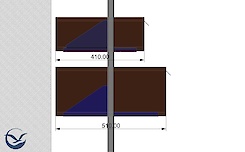 Комплект кронштейнів для кріплення тумби з шухлядами та полицями глибиною 510мм, білий