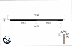 Меблева ручка-профіль торцева для шухляд в гардеробну систему в модуль 800мм, білий