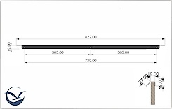Меблева ручка-профіль торцева для шухляд в гардеробну систему в модуль 900мм, білий