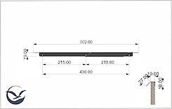 Меблева ручка-профіль торцева для комода в гардеробну систему в модуль 600мм, білий