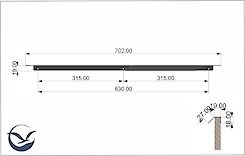 Меблева ручка-профіль торцева для комода в гардеробну систему в модуль 800мм, білий