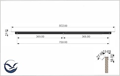 Меблева ручка-профіль торцева для комода в гардеробну систему в модуль 900мм, білий