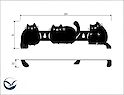 Настенная вешалка декоративная ВМ-1 "Котики" на 3 крючка, черная
