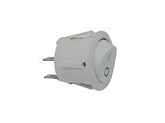 Вимикач кнопковий, круглий, врізний, 250V сірий.