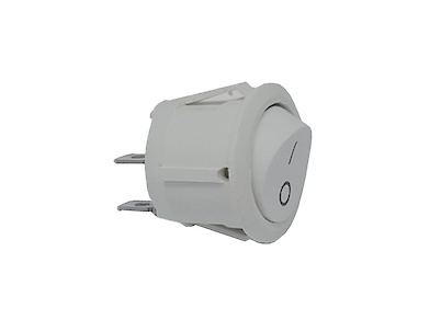 Выключатель кнопочный круглый врезной 250V серый