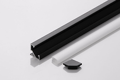 Алюмінієвий профіль кутовий для світлодіодної стрічки LED чорний