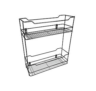 Карго дворівневе бокового кріплення без напрямних для модуля 200мм, антрацит