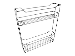 Карго двухуровневое боковое крепление без направляющих для модуля 200мм, хром